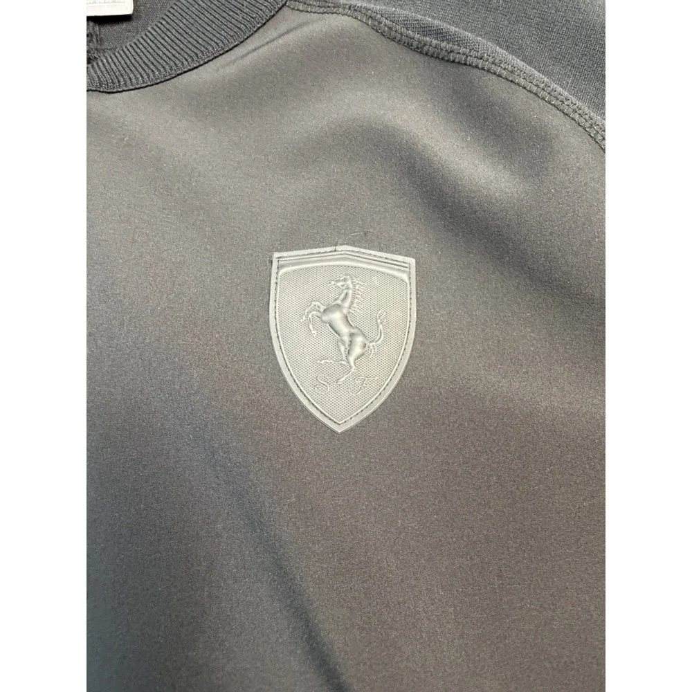 Ferrari Track Jacket Mens XL Black Puma F1 Racing Car Motorsport Shield Full Zip